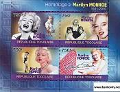 *Známky Togo 2010 Marilyn Monroe neraz. séria MNH - Kliknutím na obrázok zatvorte -
